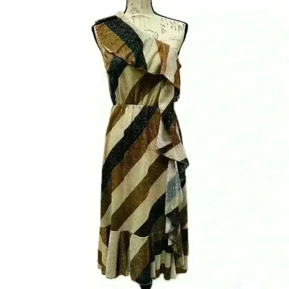 Lumina shimmering off the shoulder midi dress for women size 6 - Picture 1 of 13